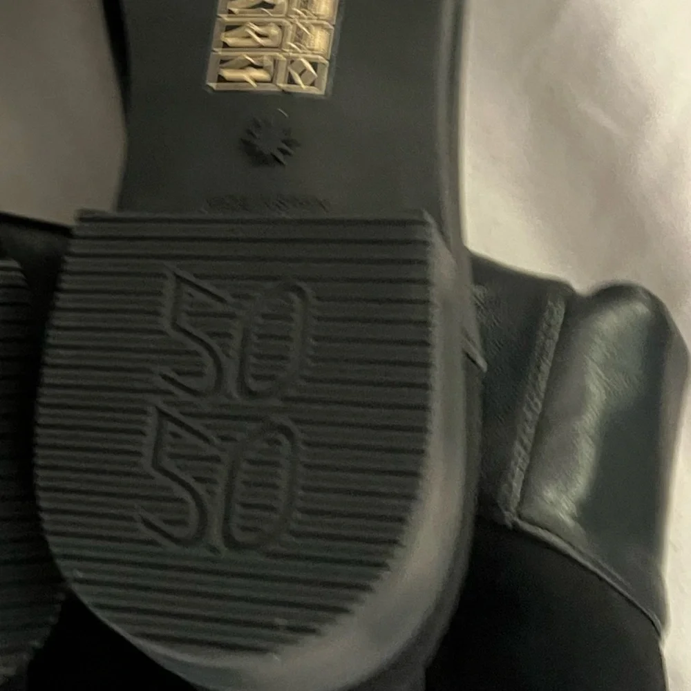 Stuart Weitzman Black Leather & Stretch Over-the-Knee Riding Boots
